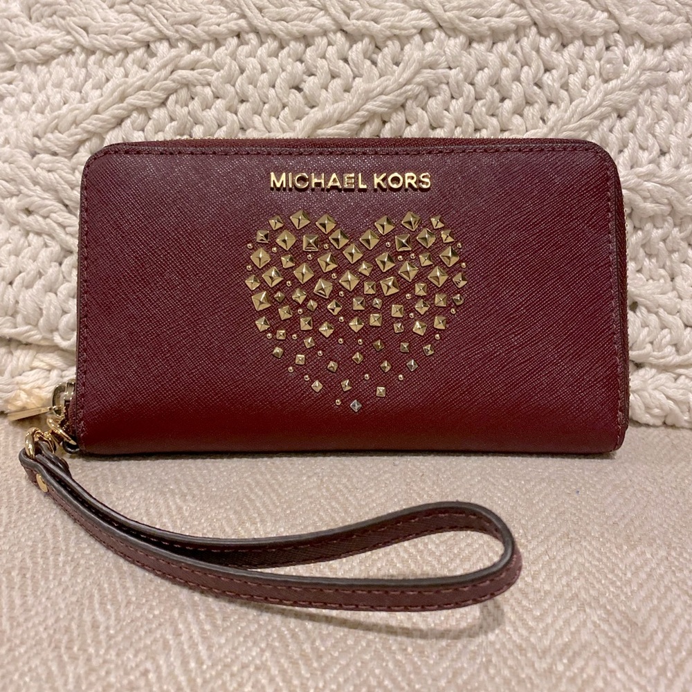 Michael Kors heart studded Wristlet